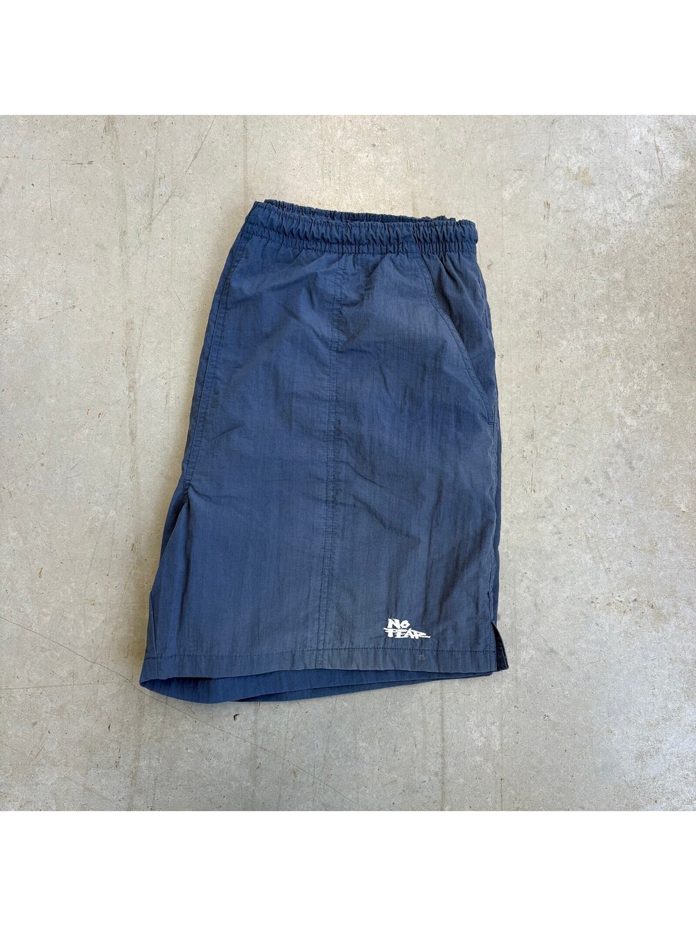 Vintage 90s No Fear Mini Embroidered Nylon Shorts Size 34